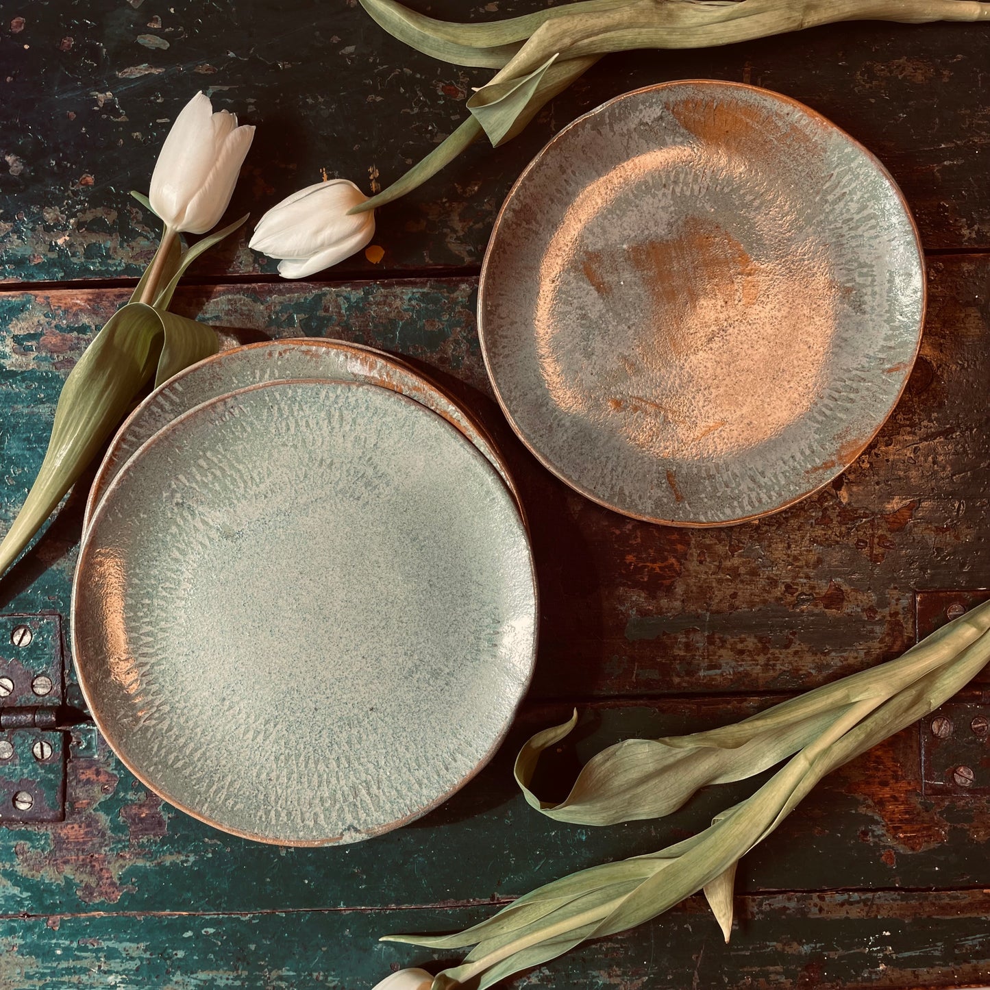 Set of four dessert plate