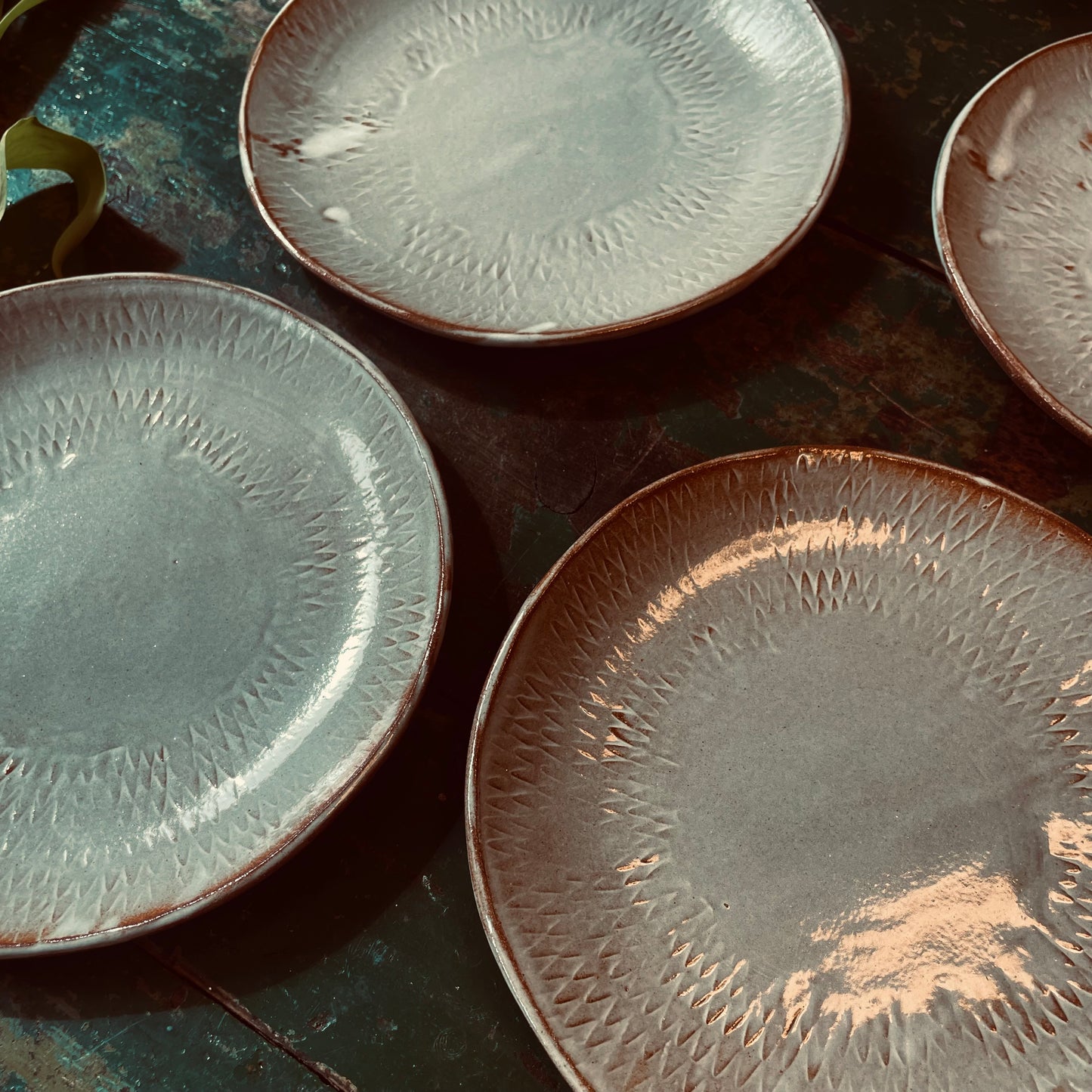 Set of four dessert plate